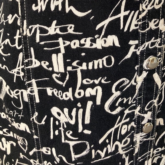 VINTAGE 90/Y2k graffiti print long sleeve pencil Dress - Picture 7 of 16